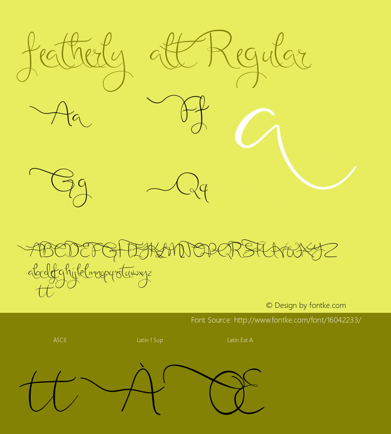 featherly alt Regular Version 1.000;PS 001.001;hotconv 1.0.56 Font Sample