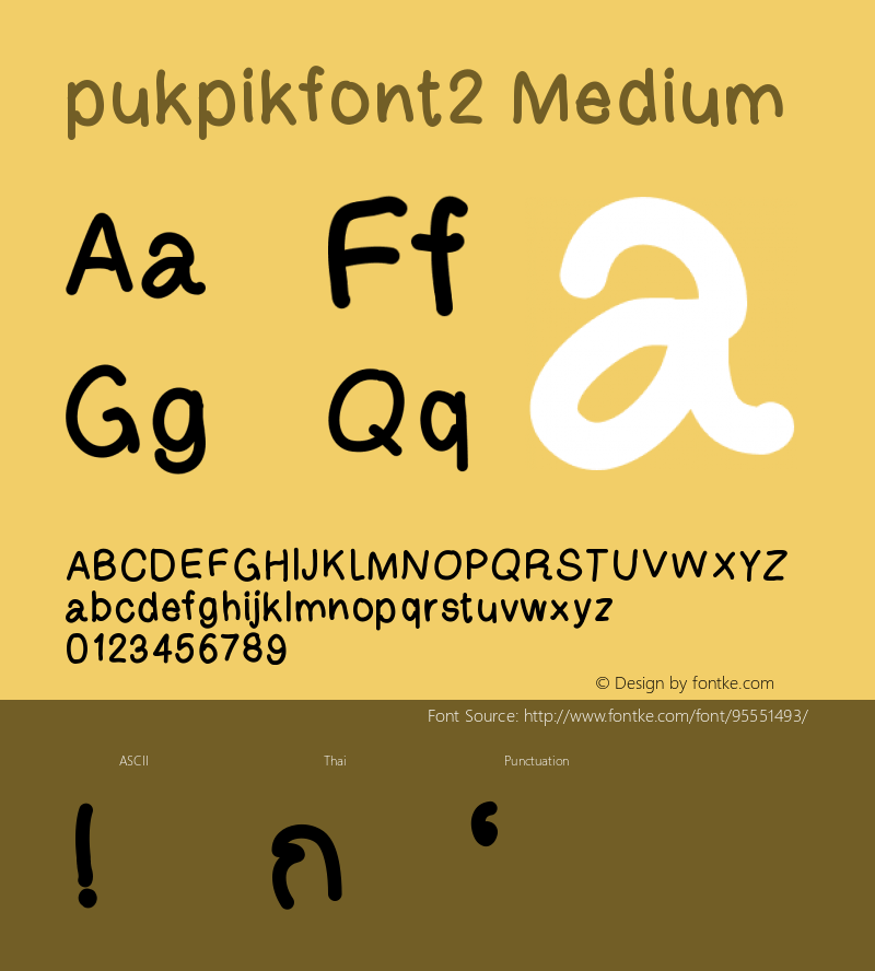 pukpikfont2 Version 001.000 Font Sample