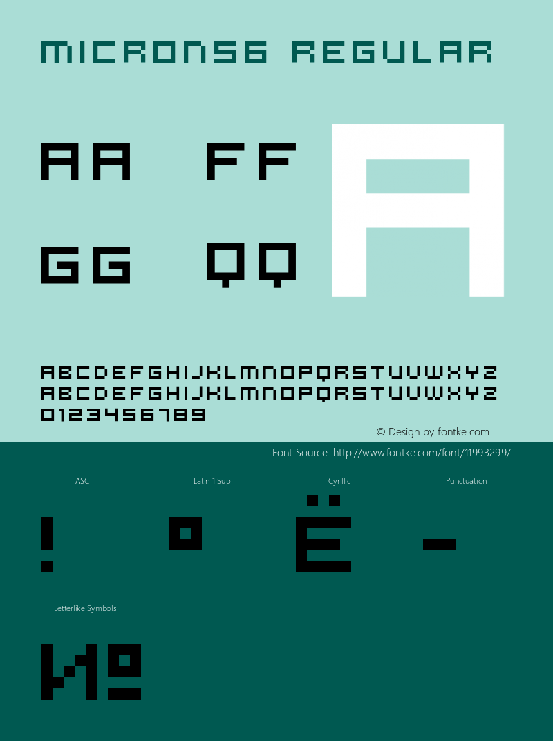 microN56 Regular 1.0 Font Sample