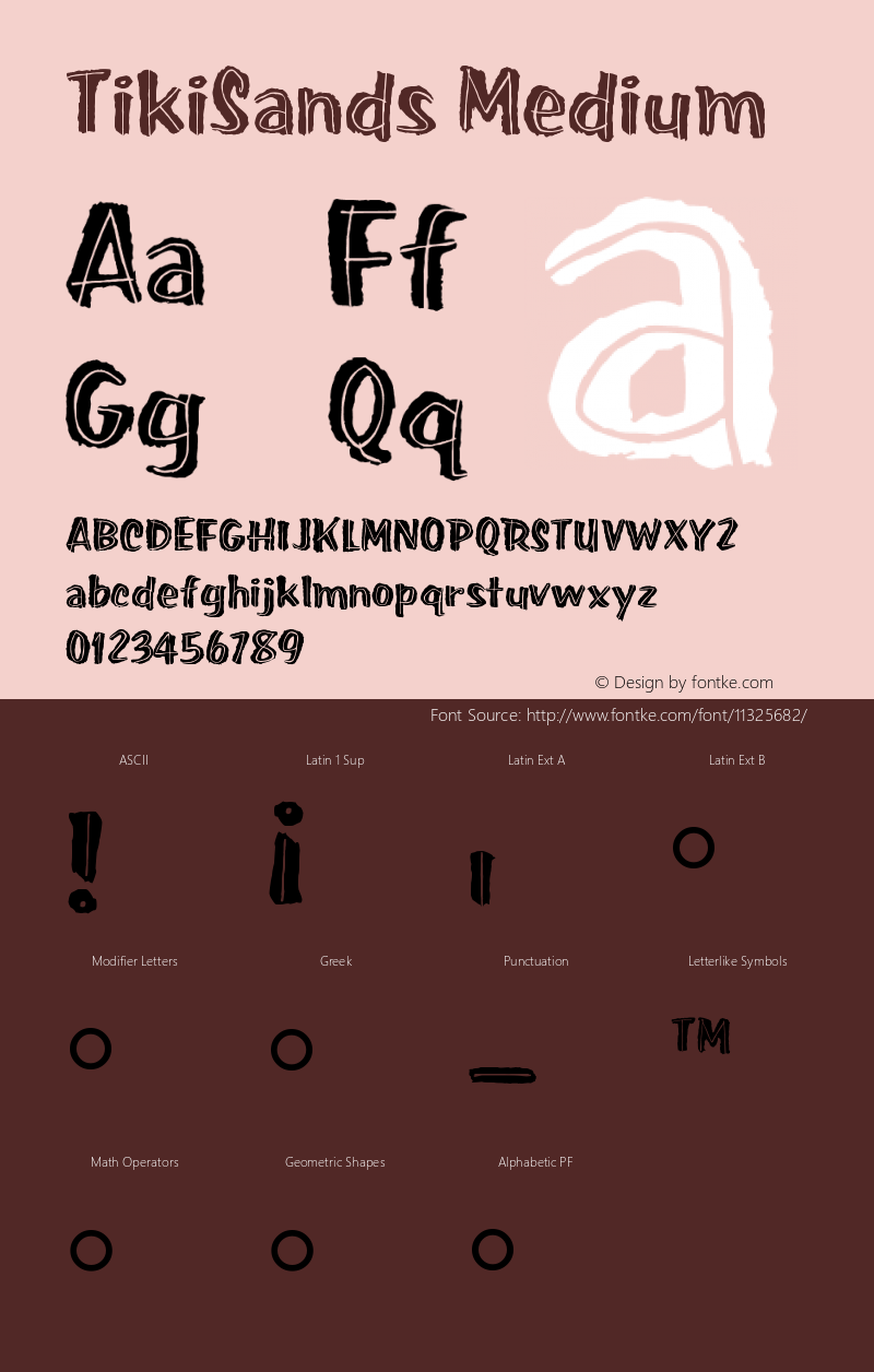 TikiSands Medium Version 001.000 Font Sample