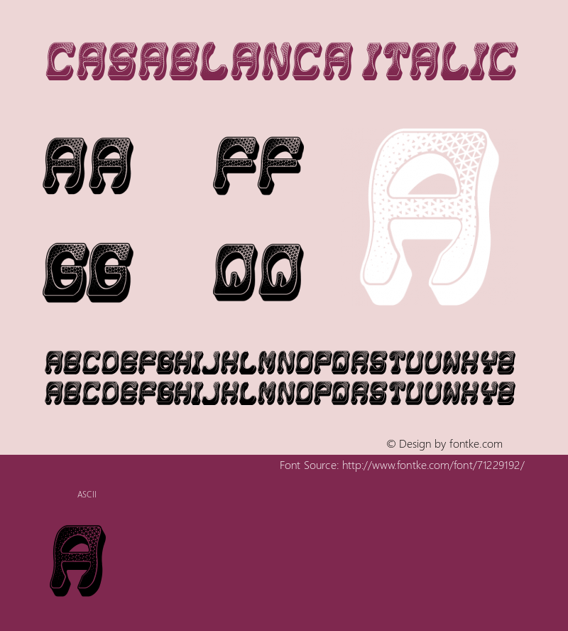 Casablanca Italic Version 1.000 Font Sample