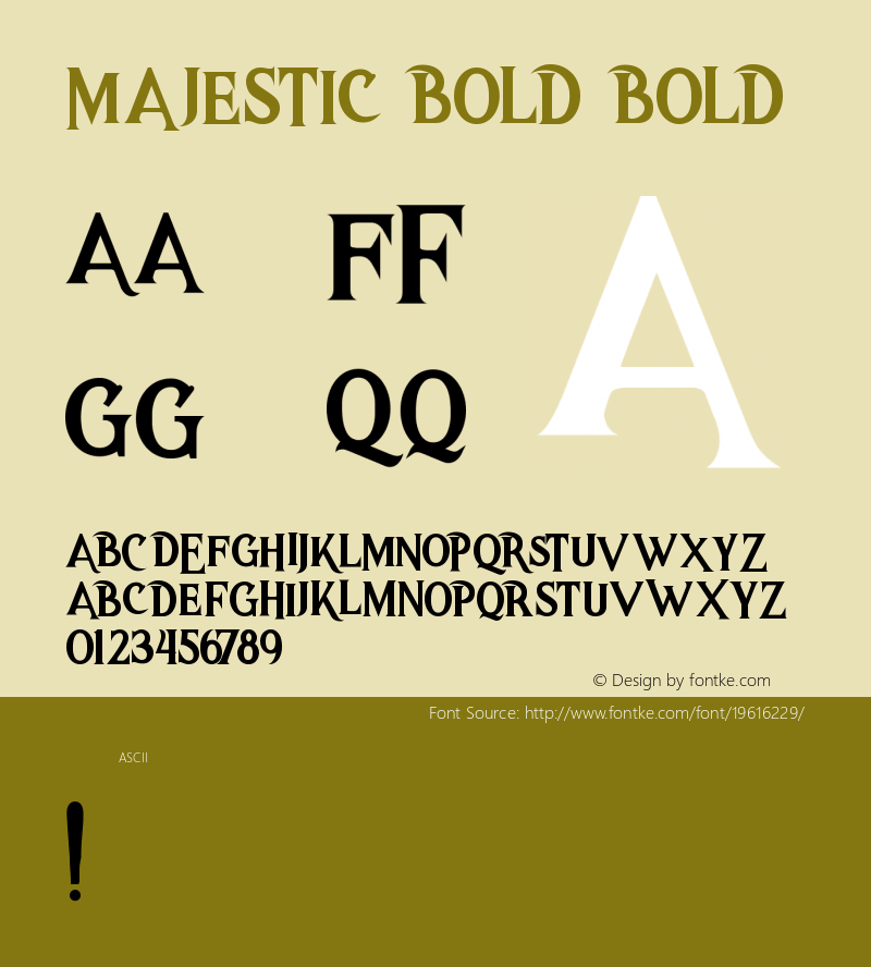 Majestic Bold Version 1.000 Font Sample