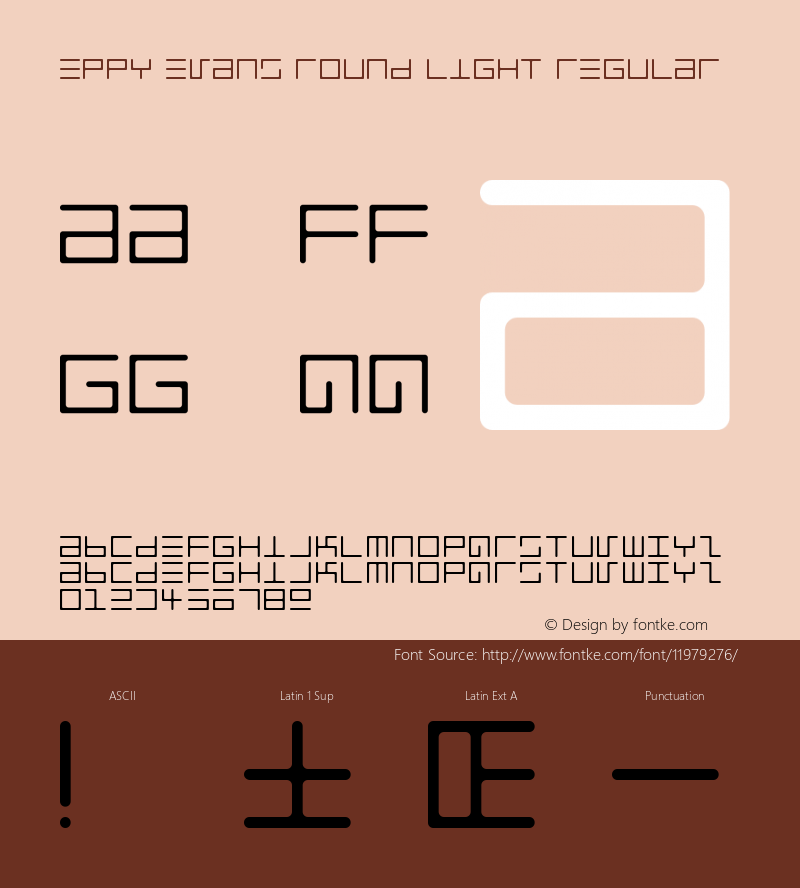 Eppy Evans Round Light Regular Macromedia Fontographer 4.1.3 4/3/97 Font Sample