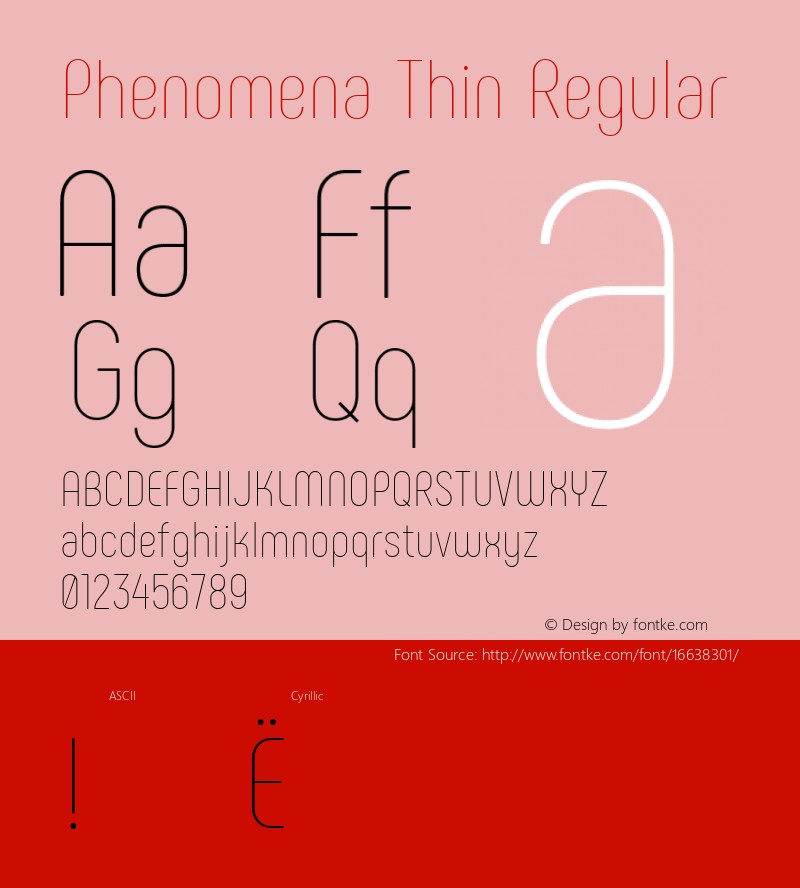 Phenomena Thin Regular Version 1.000;PS 001.000;hotconv 1.0.88;makeotf.lib2.5.64775; ttfautohint (v1.4.1) Font Sample