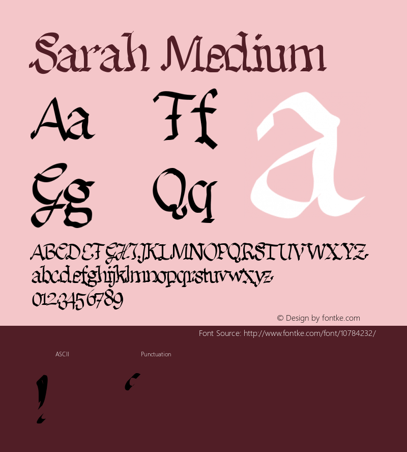 Sarah Medium Version 001.000 Font Sample