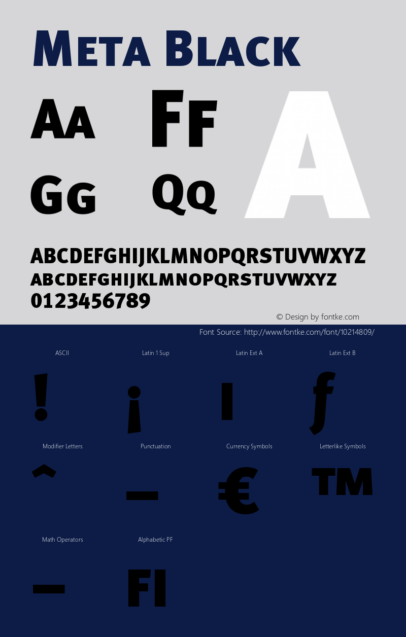 Meta Black 004.301 Font Sample