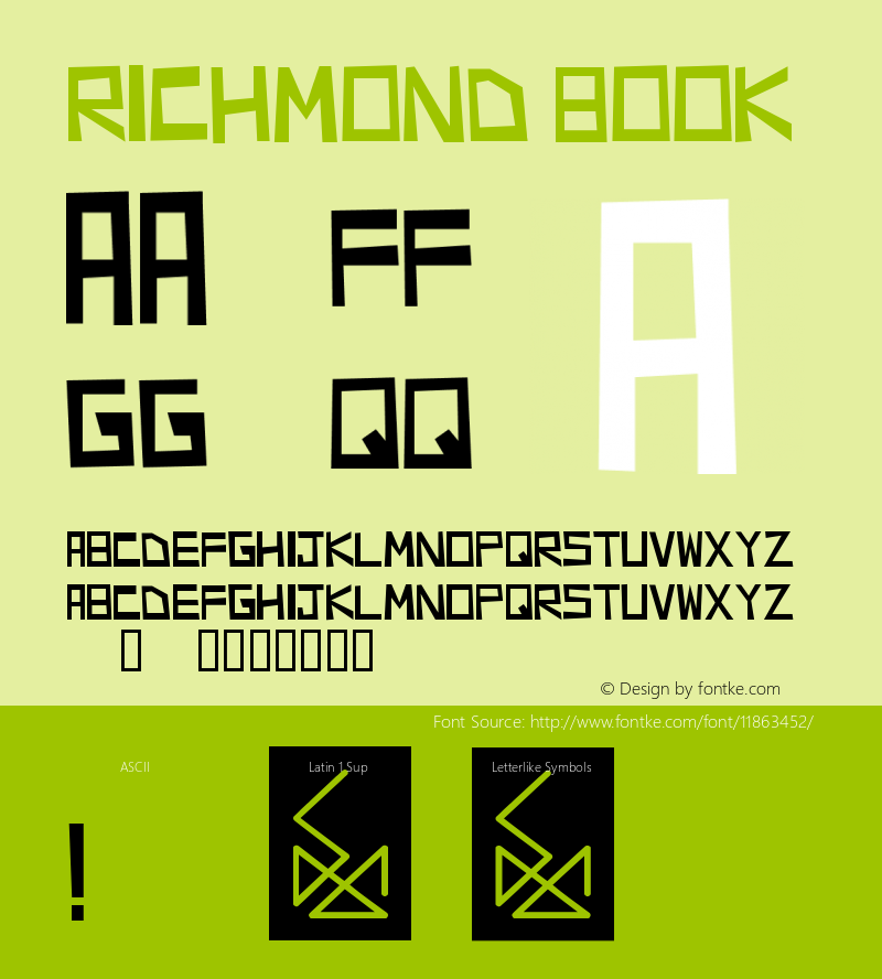 RICHMOND Book Version 1.00 2011 Font Sample