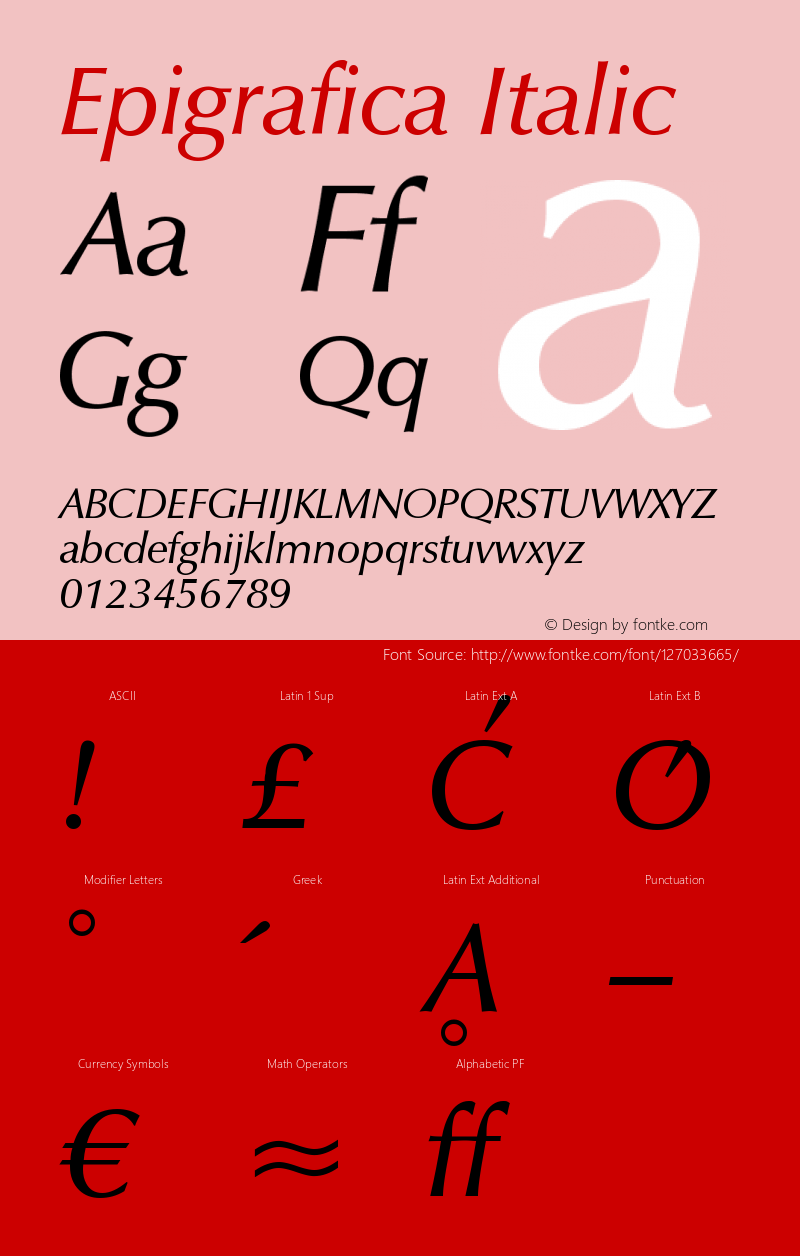 Epigrafica-Reonta Version 1.00 Font Sample