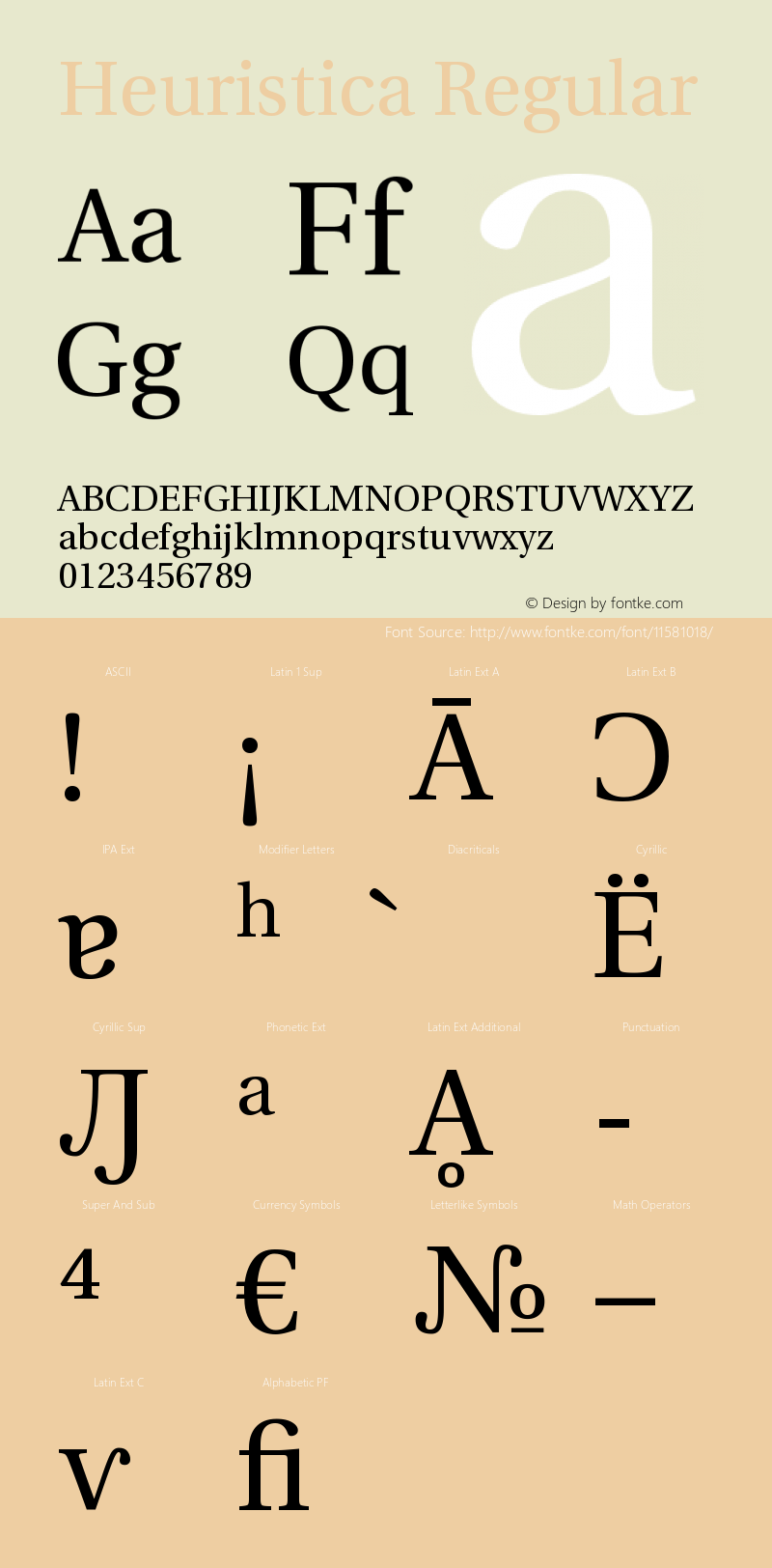 Heuristica Regular Version 0.3 Font Sample