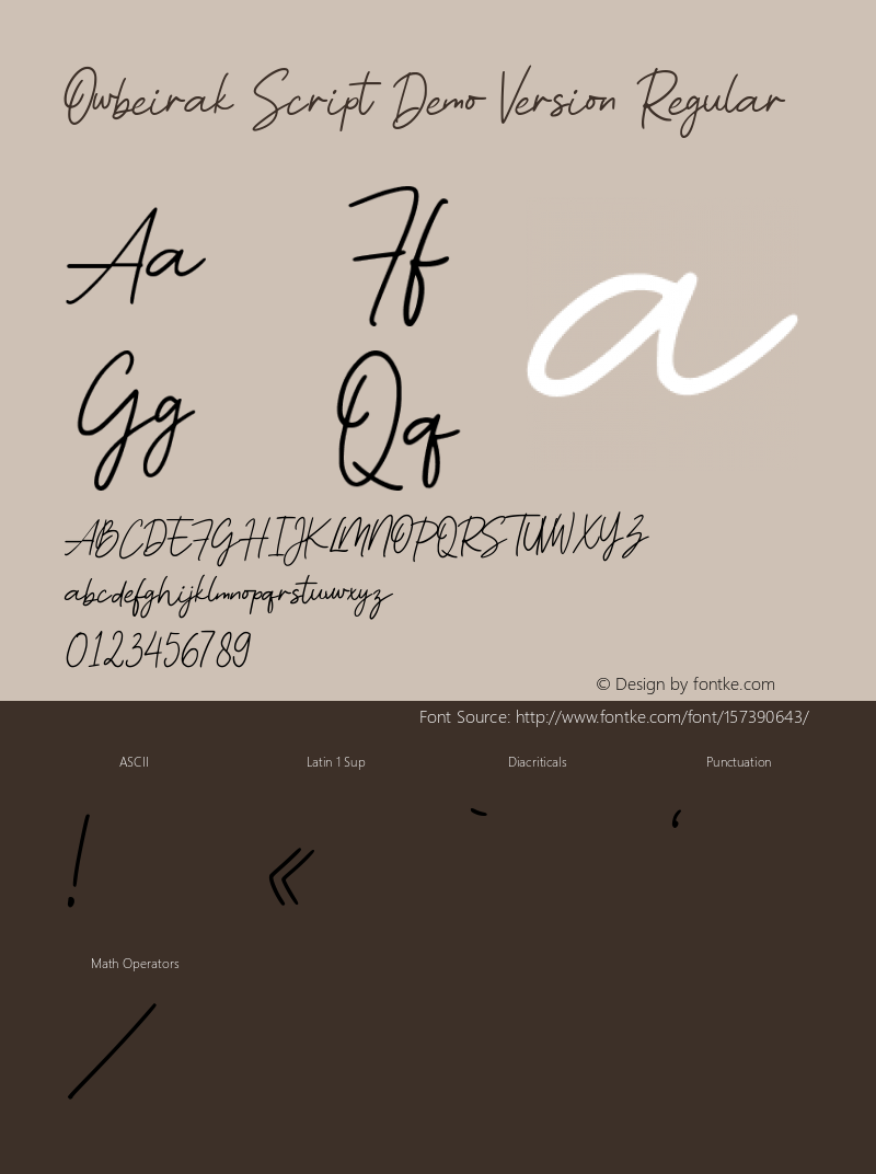 Owbeirak Script Demo Version Version 1.00;December 24, 2020;FontCreator 12.0.0.2565 64-bit Font Sample