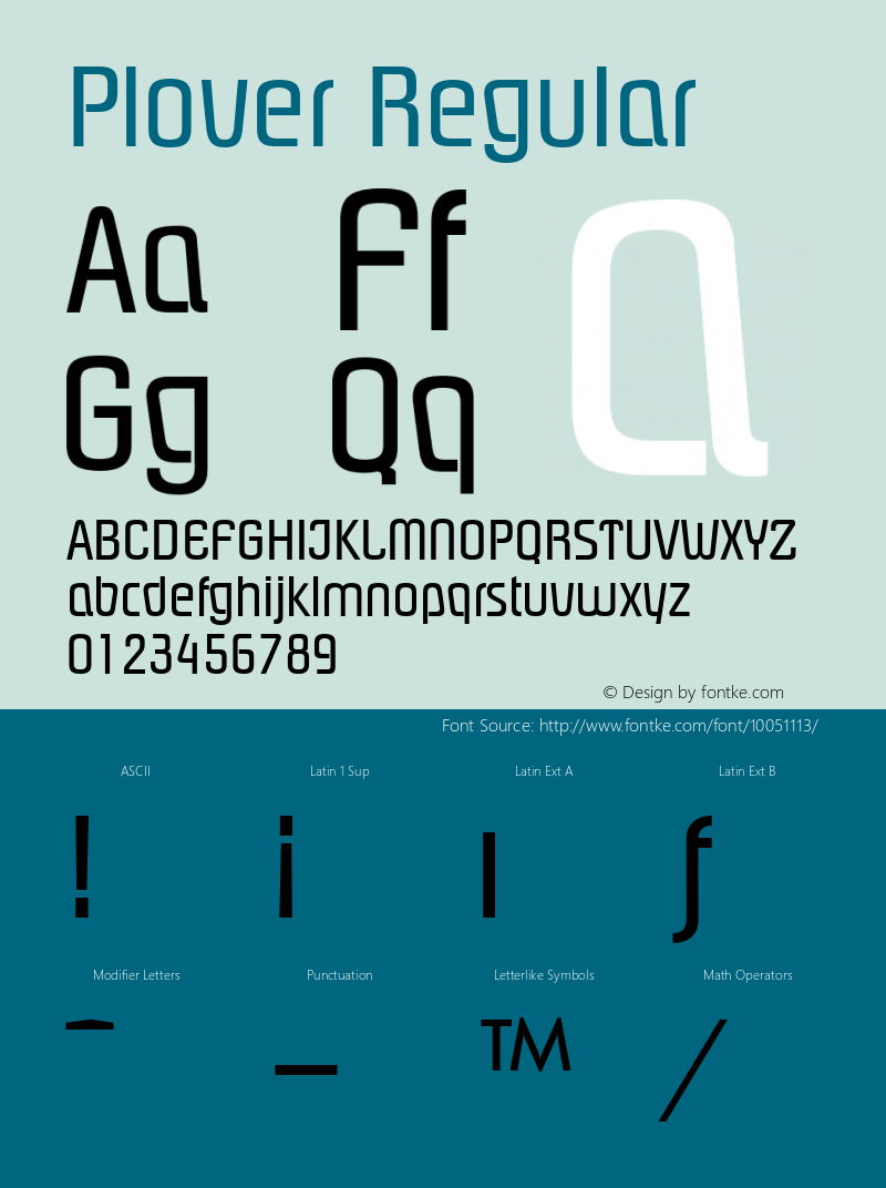Plover Regular The WSI-Fonts Professional Collection Font Sample