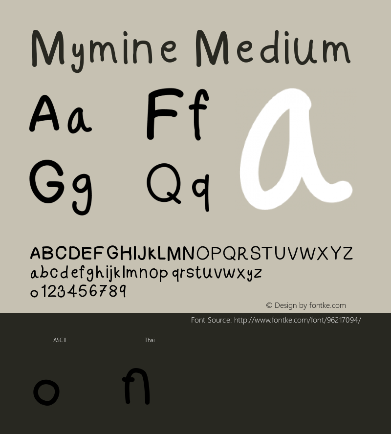 Mymine Version 001.000 Font Sample