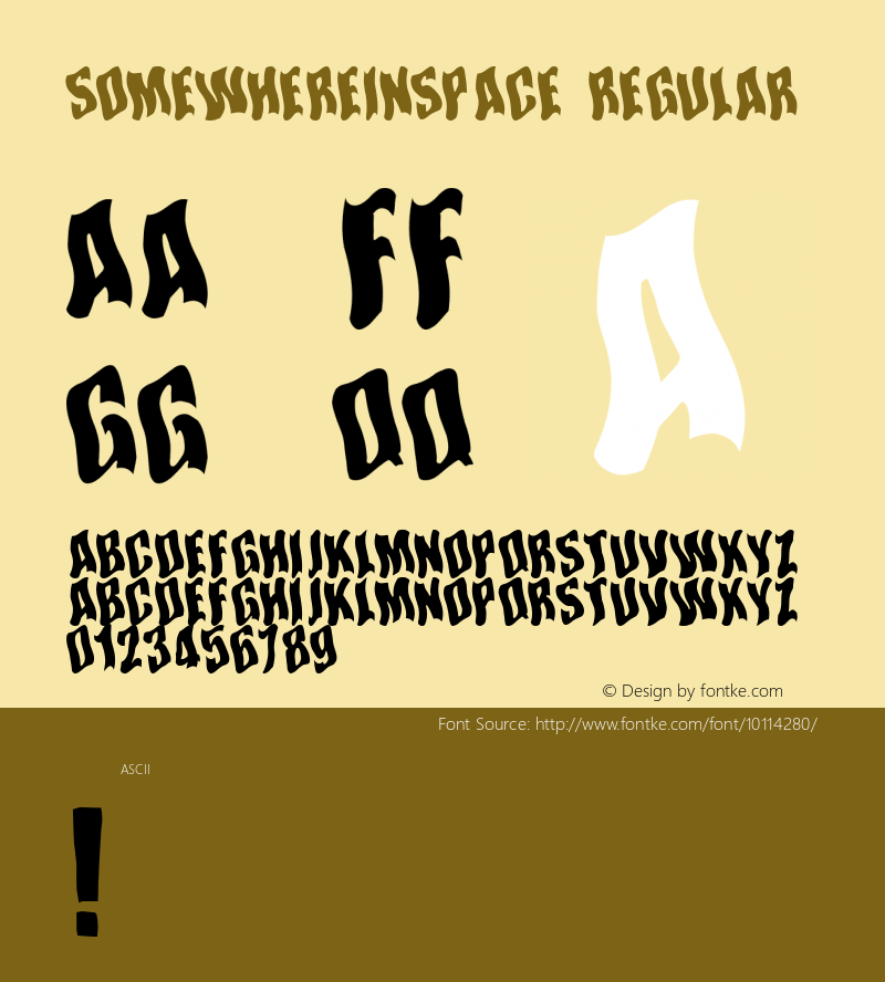 SomewhereInSpace Regular 2 Font Sample