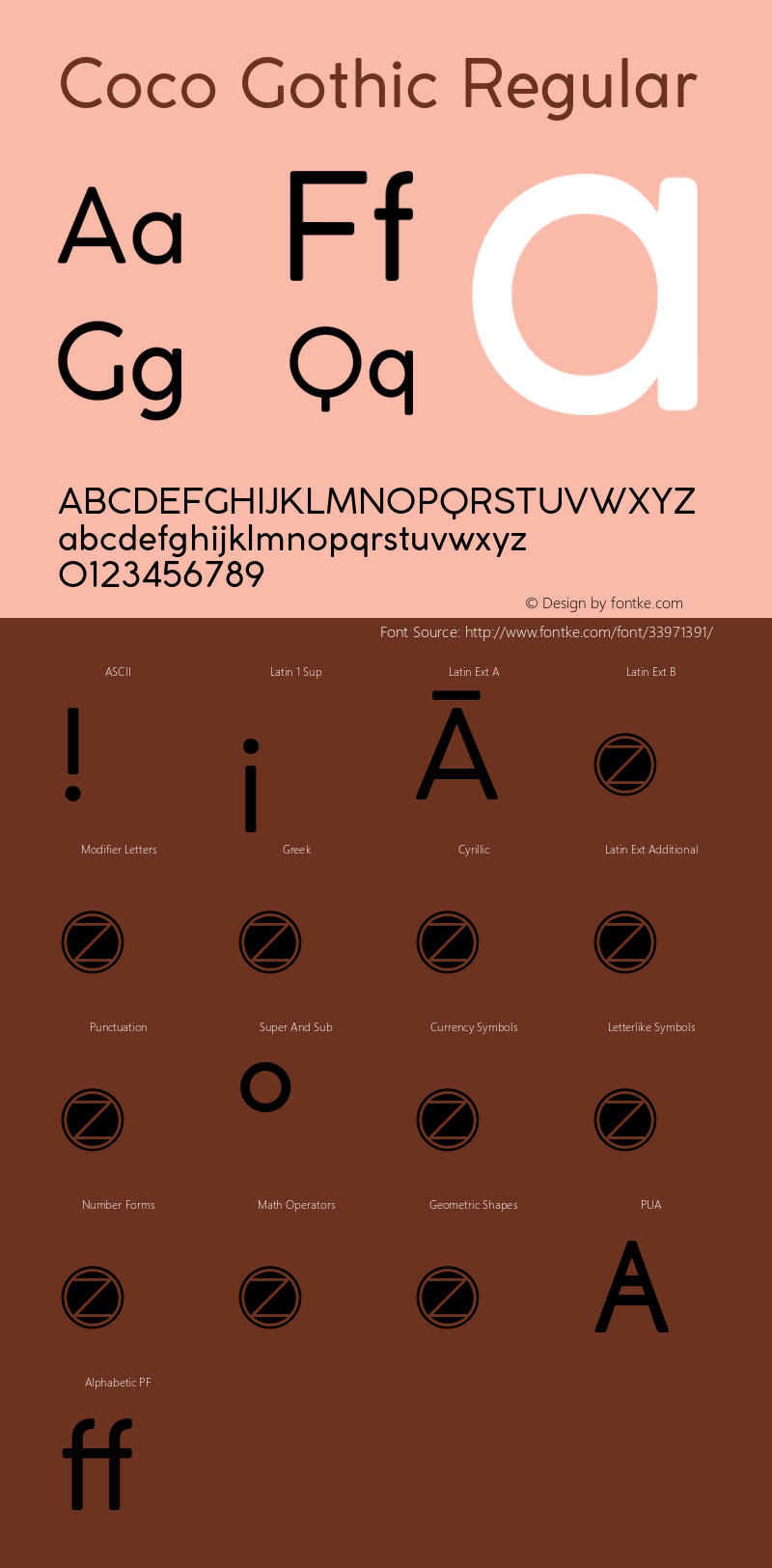 CocoGothic Version 3.001 Font Sample