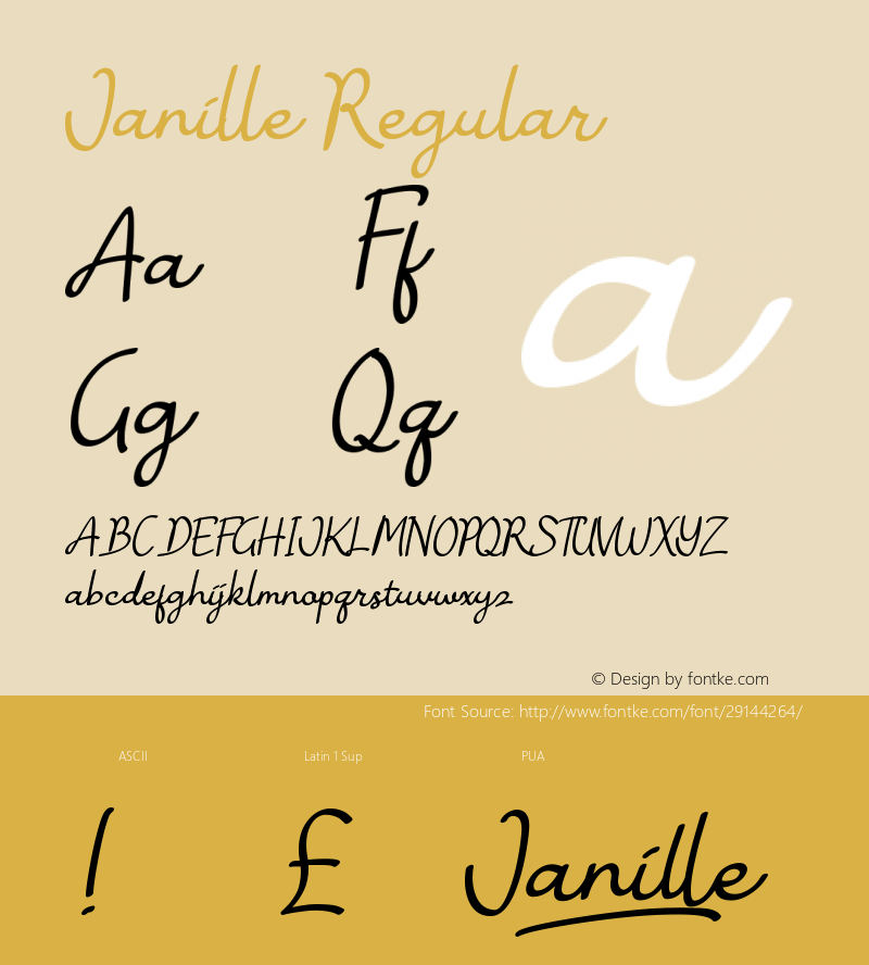 Janille Version 1.0 Font Sample