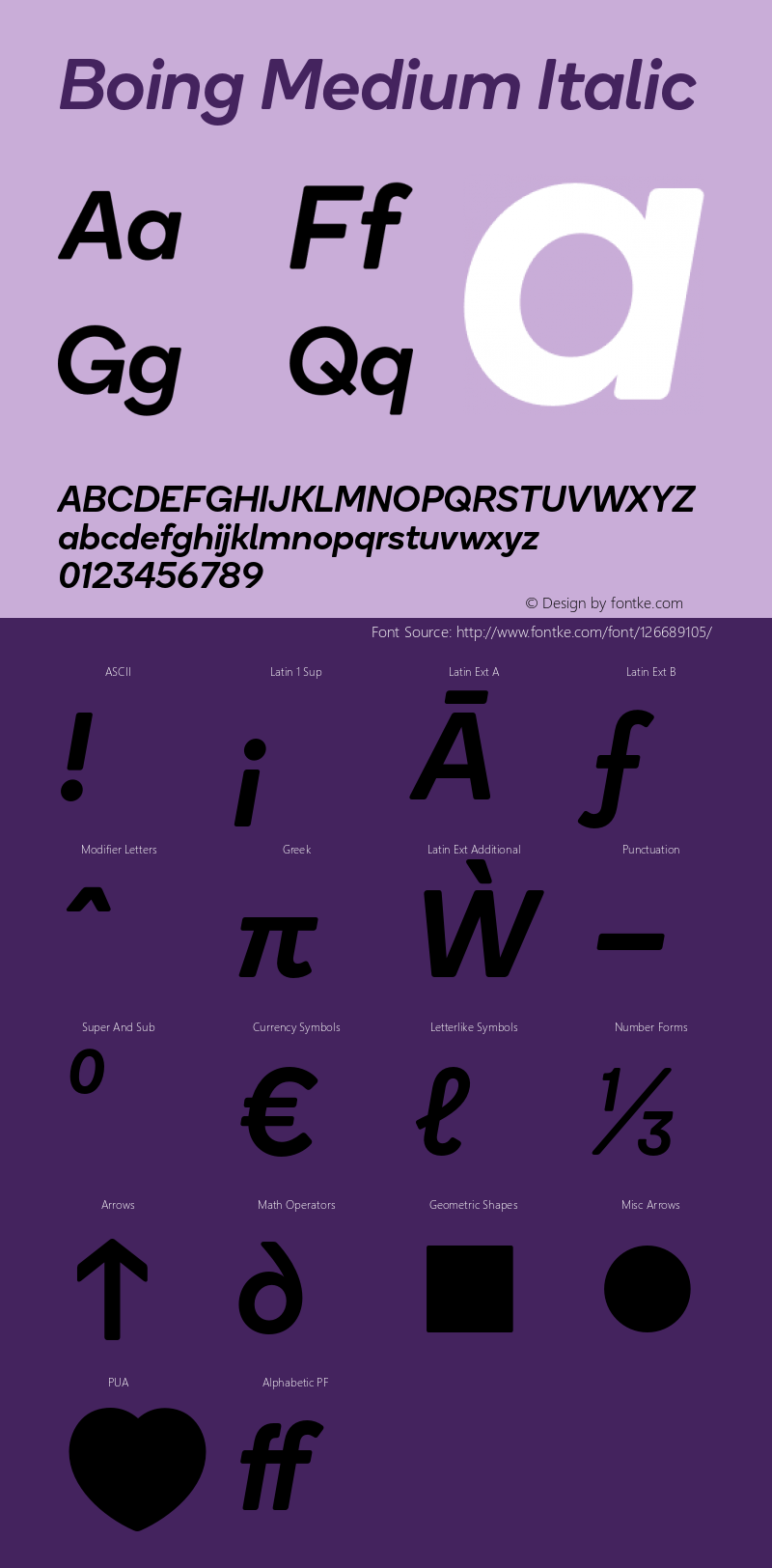 Boing-MediumItalic Version 3.000;PS 3.0;hotconv 1.0.88;makeotf.lib2.5.647800; ttfautohint (v1.4) Font Sample