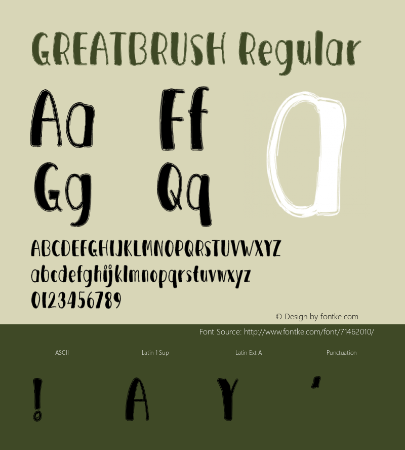 GREATBRUSH Version 1.001;Fontself Maker 3.5.1 Font Sample