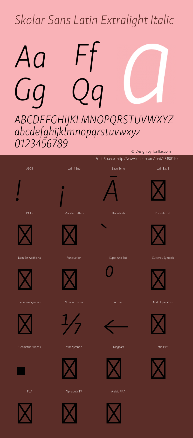 SkolarSansLatn-ElIt Version 2.004;PS 2.003;hotconv 1.0.88;makeotf.lib2.5.647800 Font Sample