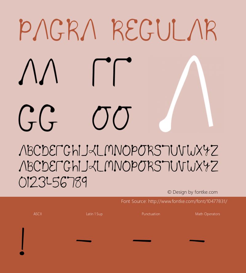 pagra Regular Macromedia Fontographer 4.1.5 22.10.2001 Font Sample