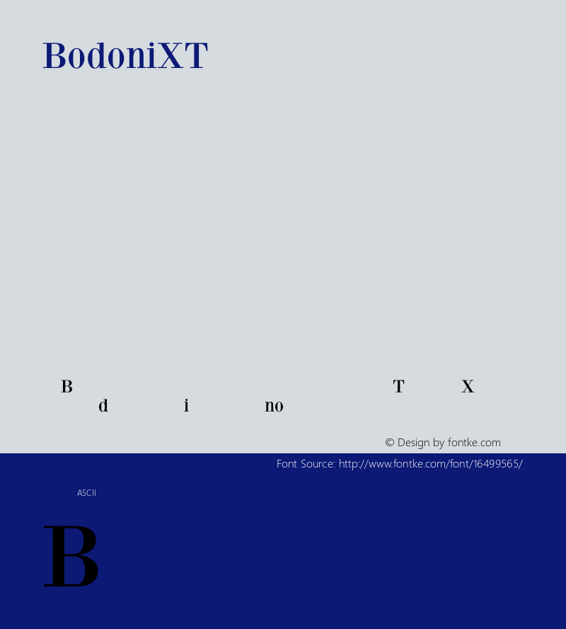 BodoniXT Regular 1.0 2003-06-19 Font Sample