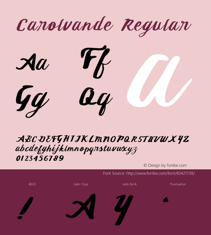 Carolvande Version 1.001;Fontself Maker 3.5.4 Font Sample