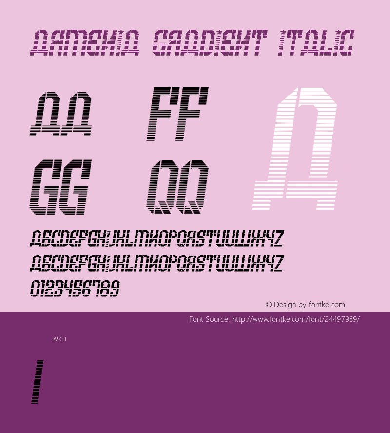 Armenia Gradient Italic Version 1.000 Font Sample