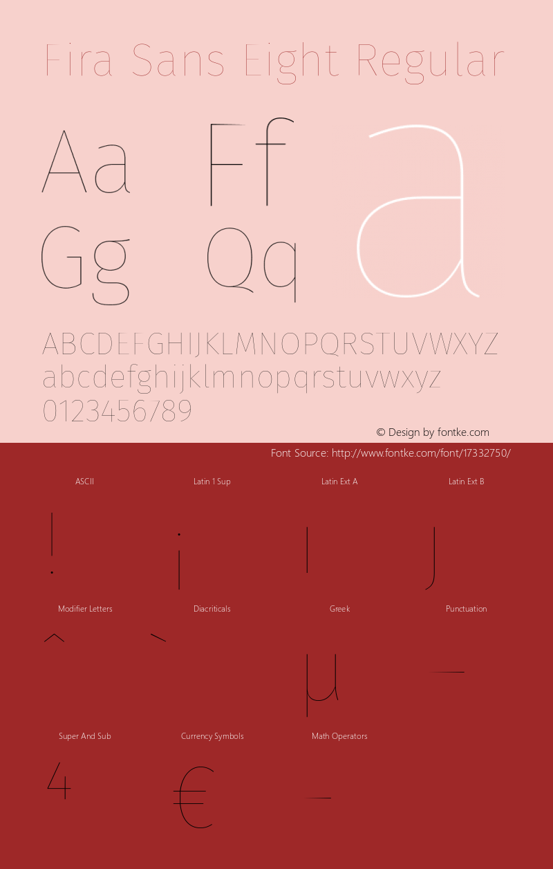 Fira Sans Eight Regular Version 4.106 Font Sample