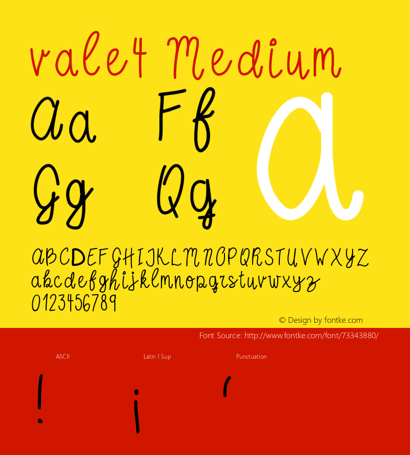 vale4 Version 001.000 Font Sample