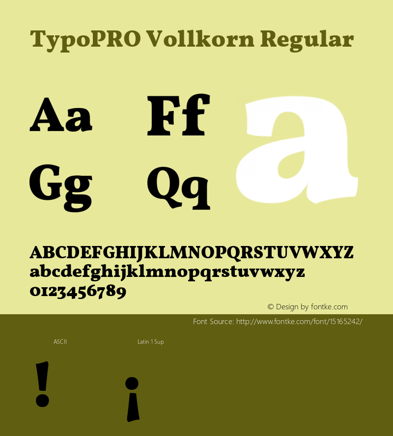 TypoPRO Vollkorn Regular Version 2.001 Font Sample