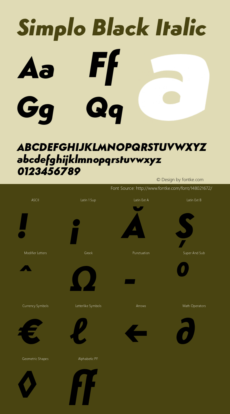 Simplo-BlackItalic Version 1.07          UltraPrecision Font Font Sample