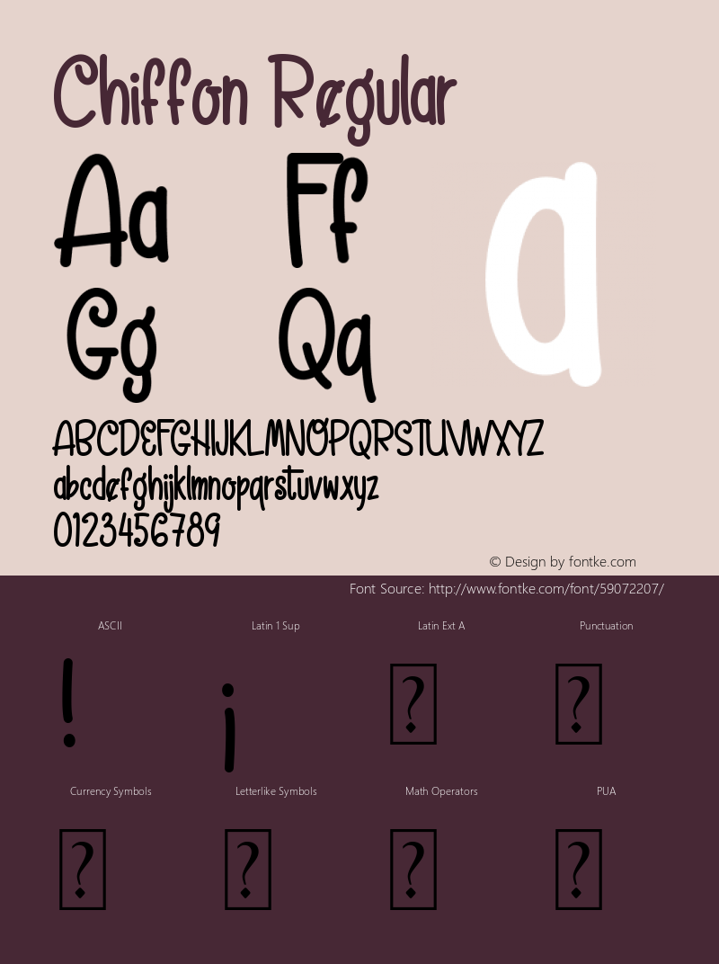 Chiffon Version 1.00;March 25, 2020;FontCreator 12.0.0.2525 32-bit Font Sample