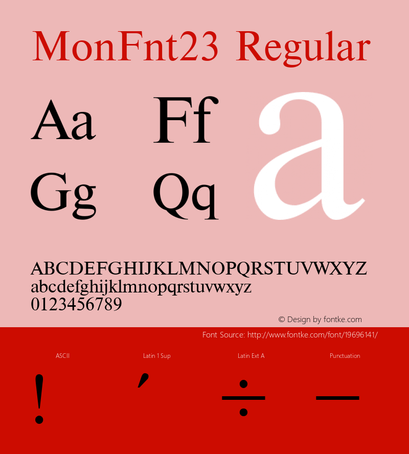 MonFnt23 Version 1.00 Font Sample