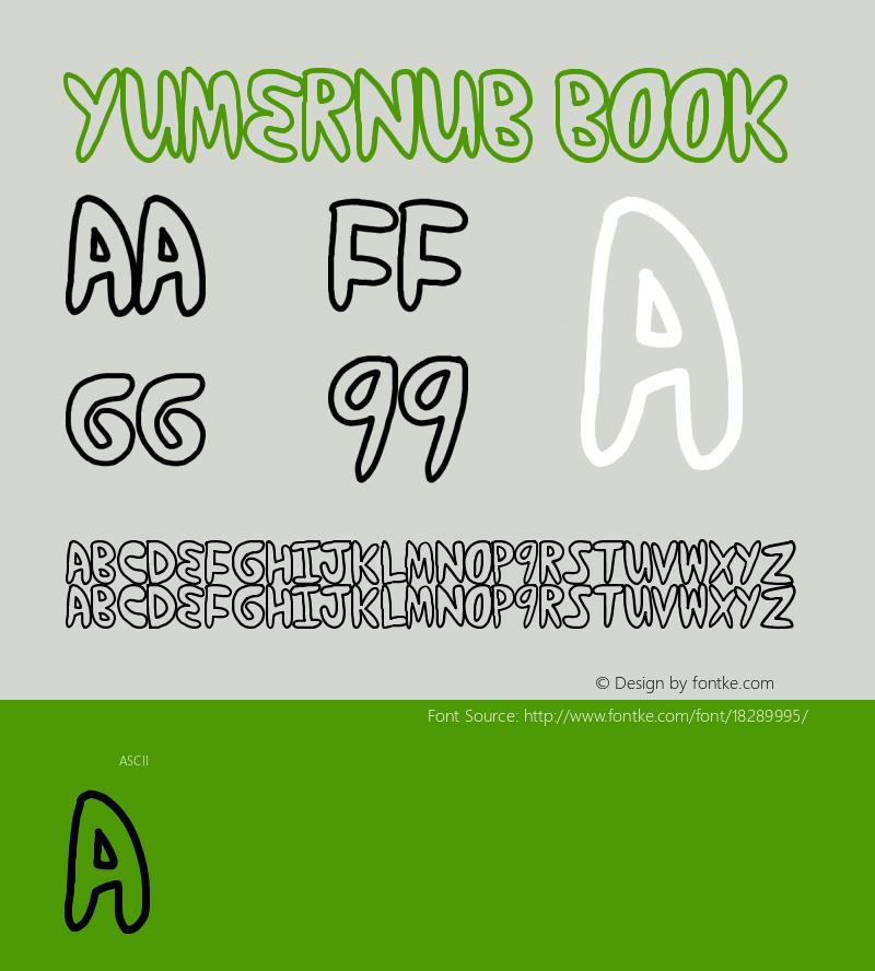 yumernub Book Version 1.00 March 12, 2012, Font Sample