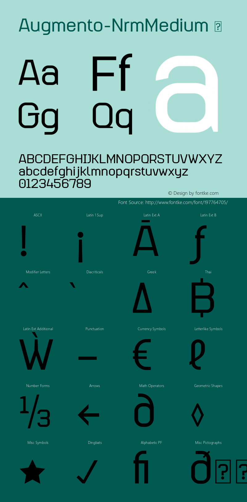 ☞Augmento Normal Medium Version 1.000;com.myfonts.easy.r9-type-design.augmento.normal-medium.wfkit2.version.511F图片样张