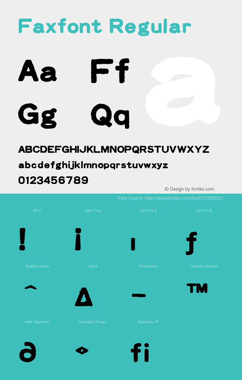 Faxfont Regular 001.000 Font Sample