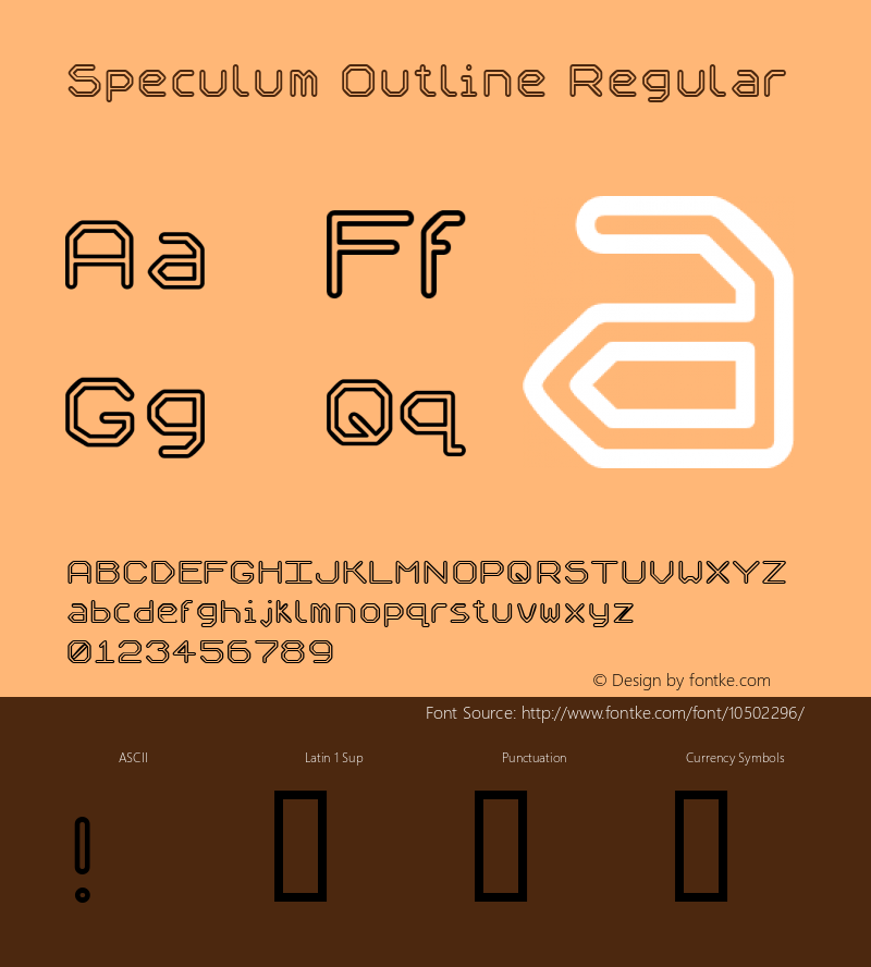 Speculum Outline Regular Version 1.00 Font Sample