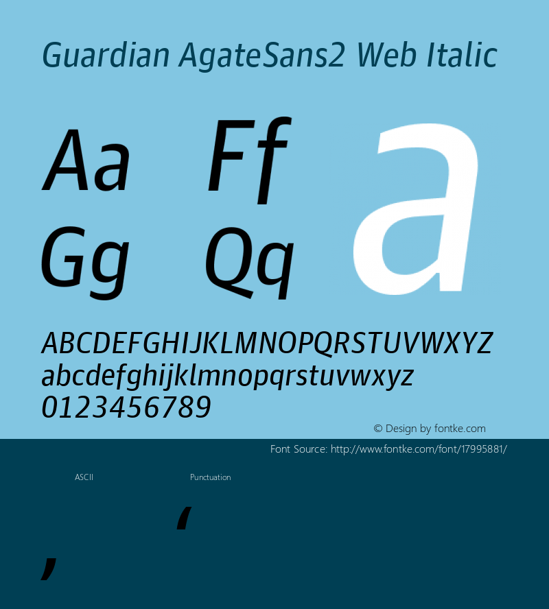 Guardian AgateSans2 Web Italic Version 001.002 2011 Font Sample