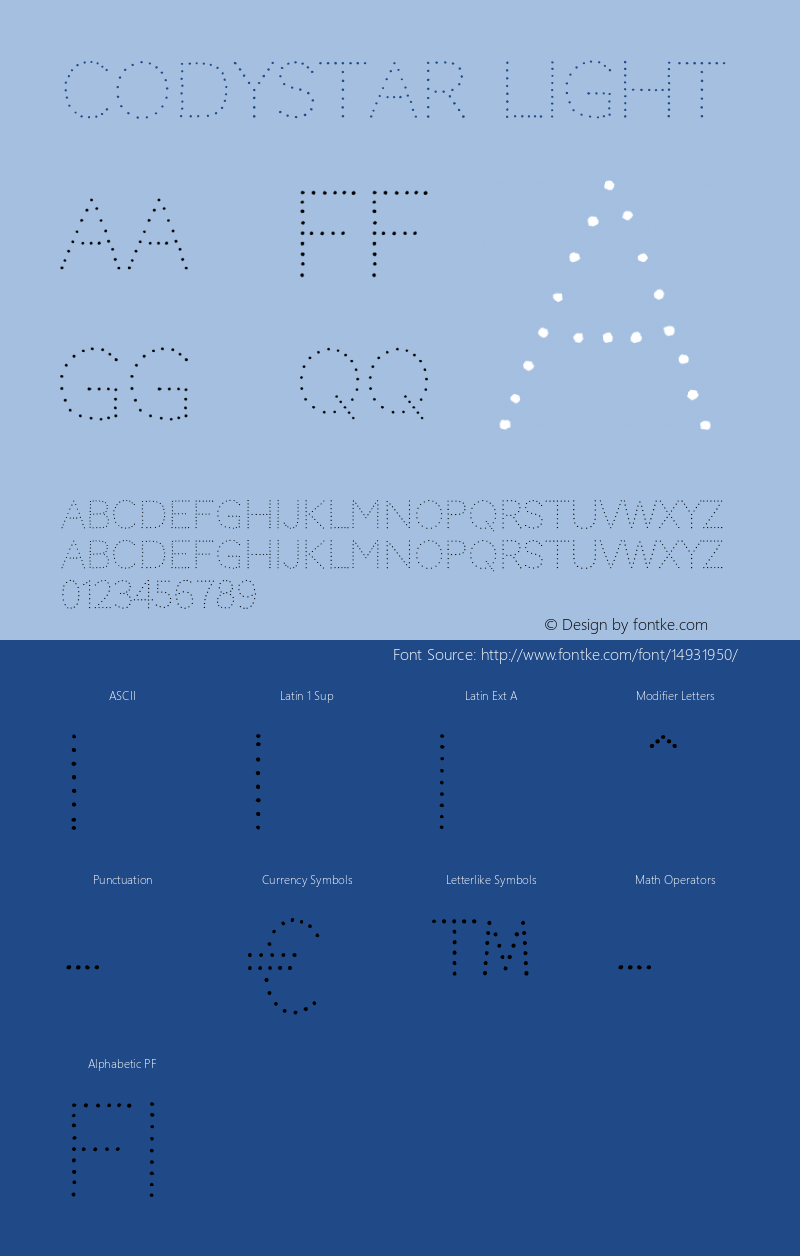 Codystar Light Version 1.000 Font Sample