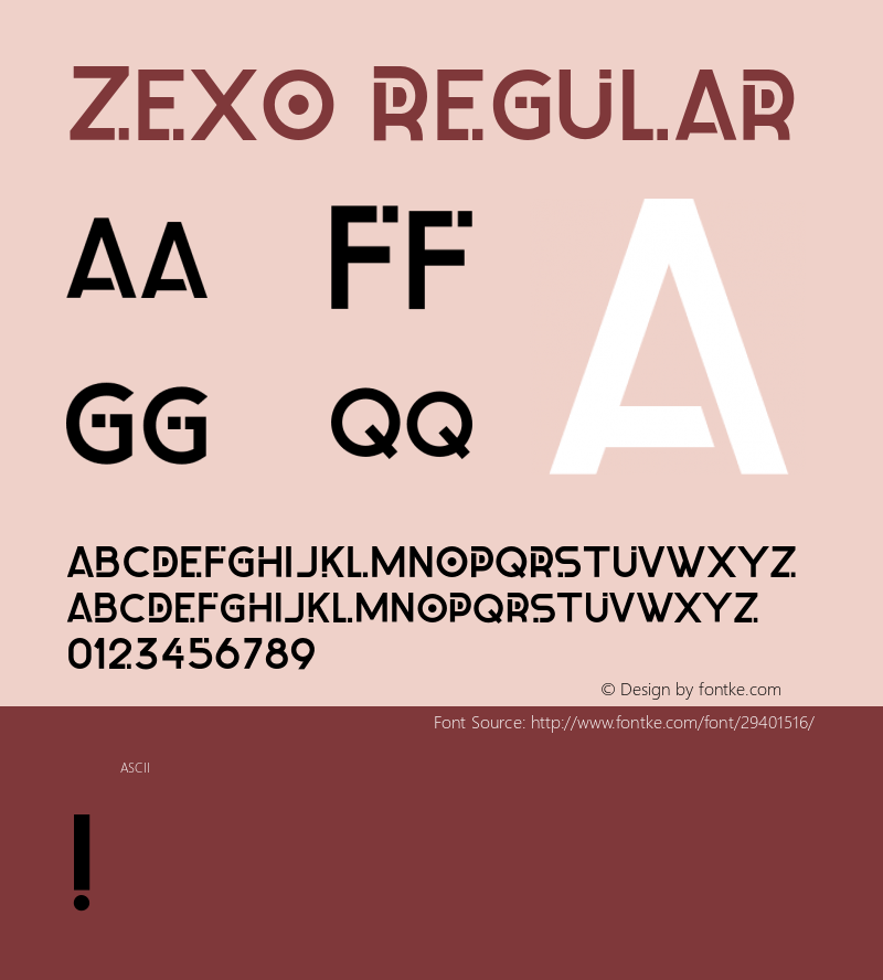 Zexo Version 1.000 Font Sample