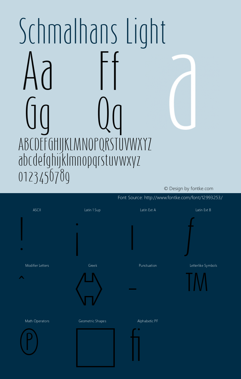 Schmalhans Light 001.000 Font Sample