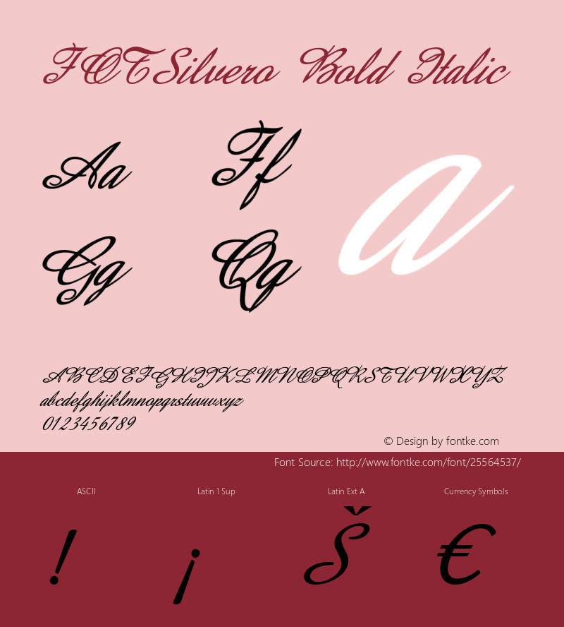 FOTSilvero-BoldItalic Version 1.000 Font Sample