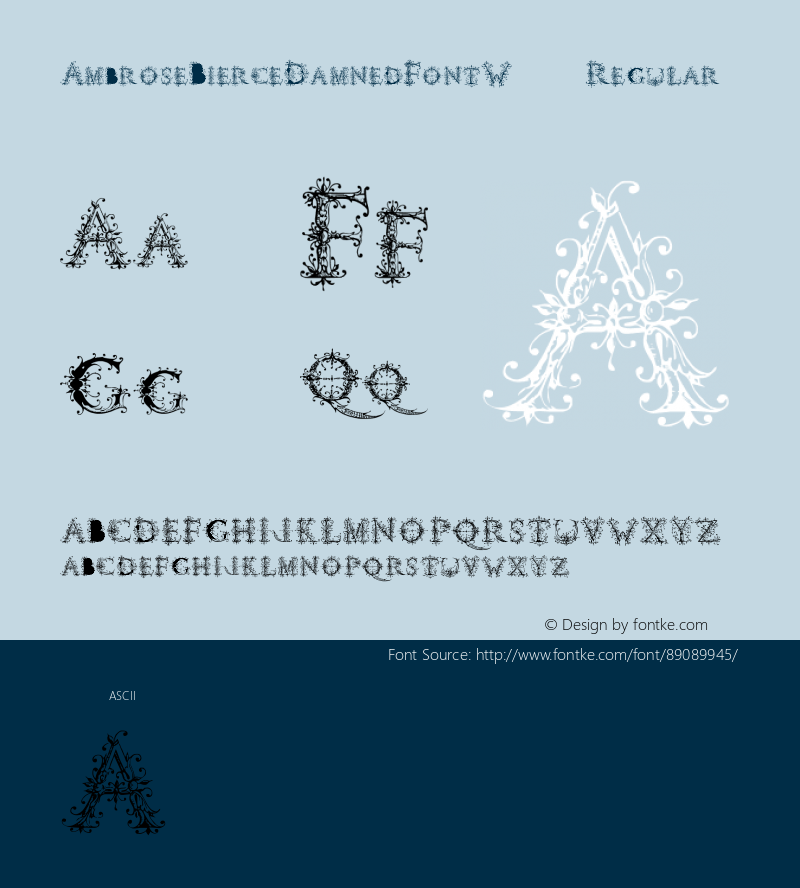 Ambrose Bierce Damned Font W05 Version 1.00 Font Sample