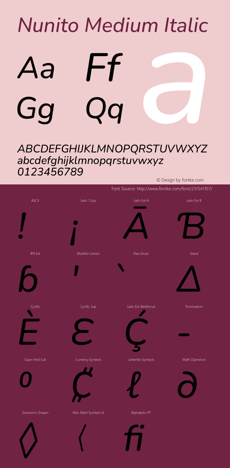 Nunito Medium Italic Version 3.602图片样张