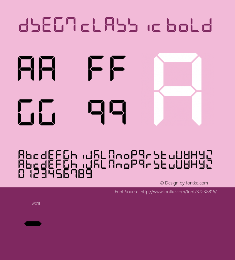DSEG7 Classic-Bold Version 0.3 Font Sample