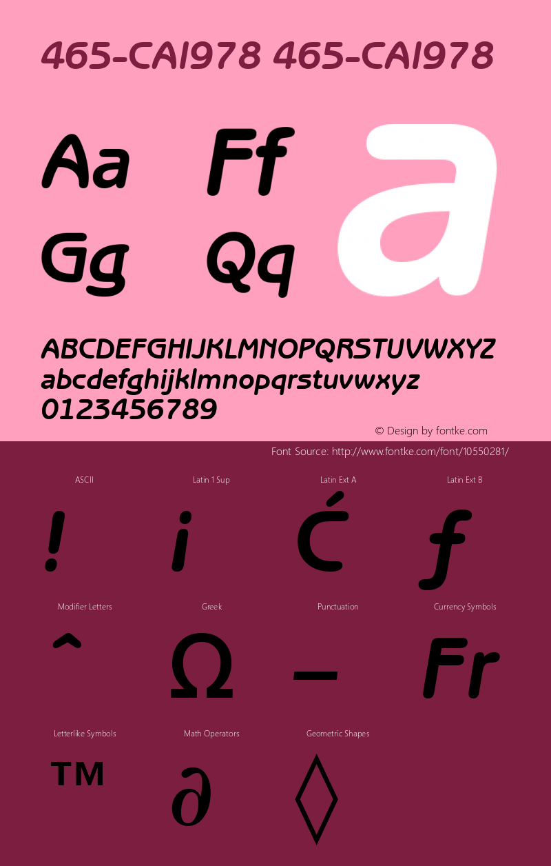 465-CAI978 465-CAI978 Version 3.0 Font Sample