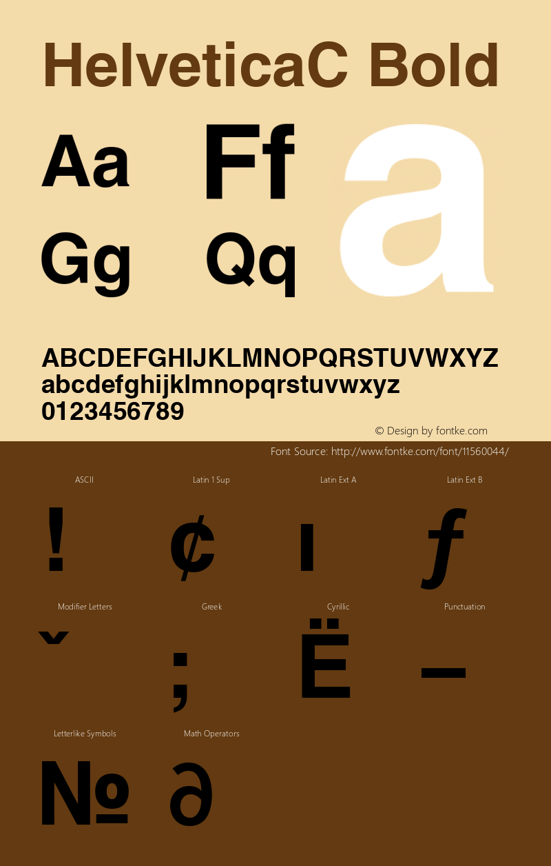 HelveticaC Bold Version 001.000 Font Sample