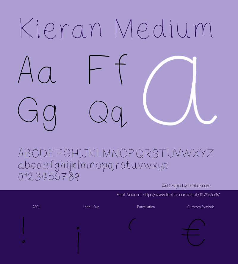 Kieran Medium Version 001.000 Font Sample