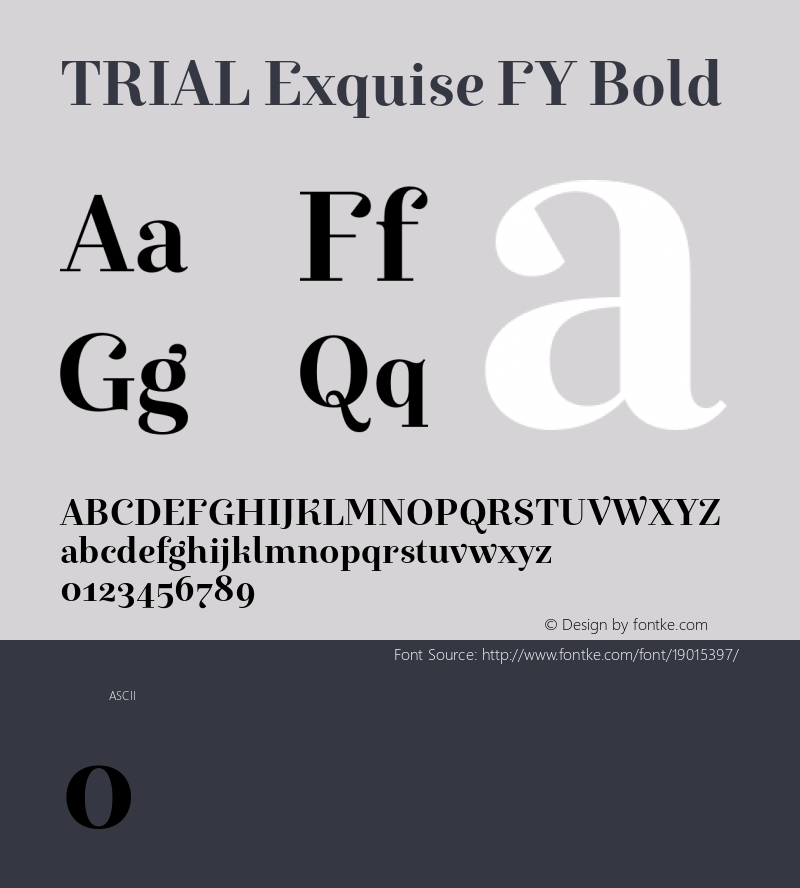 TRIAL Exquise FY Bold Version 1.200 Font Sample