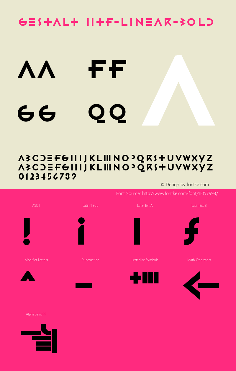 Gestalt HTF-Linear-Bold Version 001.000 Font Sample