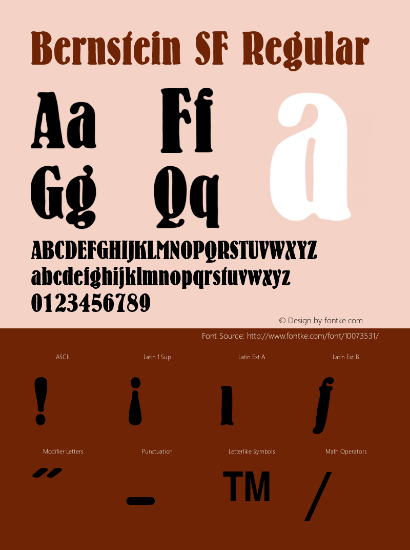 Bernstein SF Regular Altsys Fontographer 3.5  22.11.1994 Font Sample